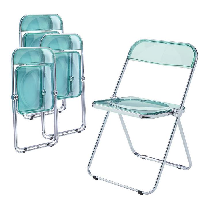 Klapstoel set van 4 Pornainen 74x46x47 cm mintgroen [en.casa, Huis en Inrichting, Stoelen, Verzenden