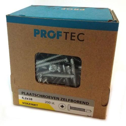 Proftec plaatschroef zelfborend 4.2x38 (200 stuks), Doe-het-zelf en Verbouw, IJzerwaren en Bevestigingsmiddelen, Nieuw, Verzenden