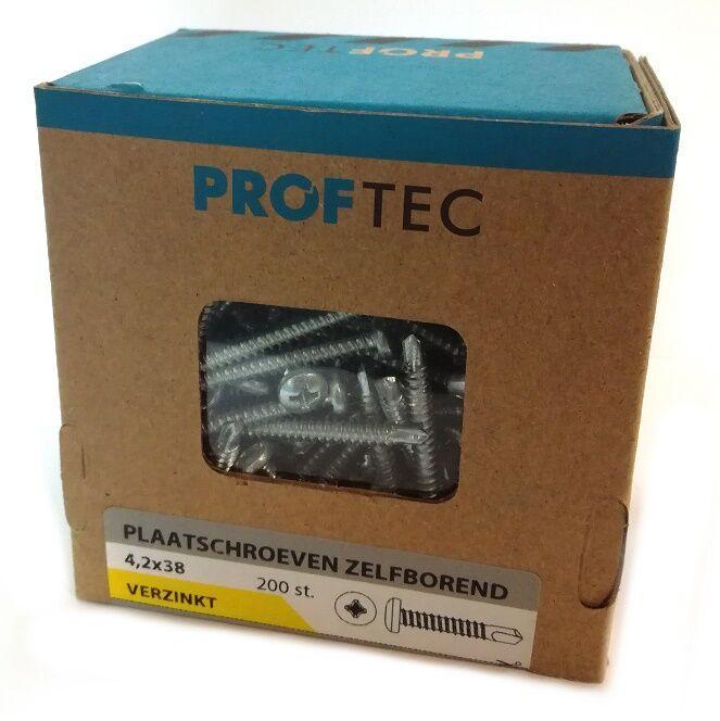 Proftec plaatschroef zelfborend 4.2x38 (200 stuks), Doe-het-zelf en Verbouw, IJzerwaren en Bevestigingsmiddelen, Nieuw, Verzenden