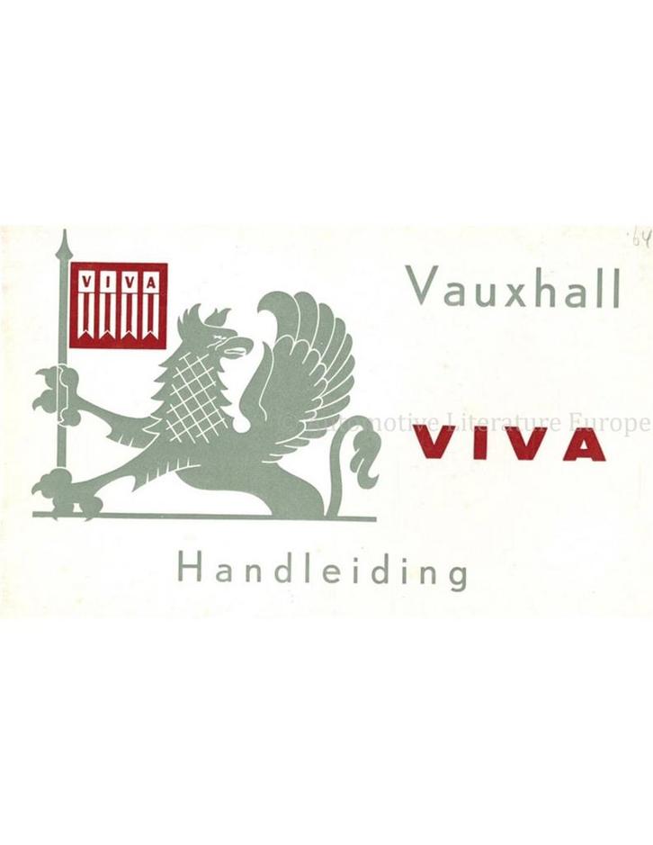 1964 VAUXHALL VIVA INSTRUCTIEBOEKJE NEDERLANDS, Auto diversen, Handleidingen en Instructieboekjes