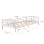 Kinderbed met bedbodem en uitvalbeveiliging 90x200 cm wit, Kinderen en Baby's, Kinderkamer | Bedden, Nieuw, Verzenden