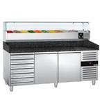 GGM Gastro | Pizza koelwerkbank PREMIUM - 2000x800mm - met 2, Verzenden, Nieuw in verpakking