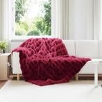vidaXL Neppels Konijnenbont Deken 4 pcs Bordeaux Rood 150 x, Verzenden, Nieuw, Rood