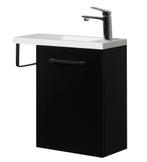 Toiletmeubel Neves 55 x 22 cm Zwart Mat Fonteinmeubel, Verzenden, Nieuw, Wastafel