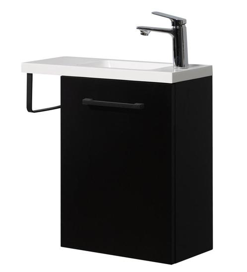 Toiletmeubel Neves 55 x 22 cm Zwart Mat Fonteinmeubel, Doe-het-zelf en Verbouw, Sanitair, Nieuw, Wastafel, Verzenden