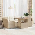 vidaXL Tuin Sofa Set 7 pcs beige en crèmekleurig 100 x 55 x, Verzenden, Nieuw, Rotan