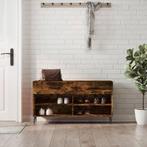 vidaXL Schoenenbank 102x35x55 cm bewerkt hout gerookt, Huis en Inrichting, Kasten | Schoenenrekken, Verzenden, Nieuw