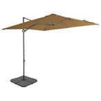 vidaXL Parasol met draagbare voet taupe, Tuin en Terras, Parasols, Verzenden, Nieuw