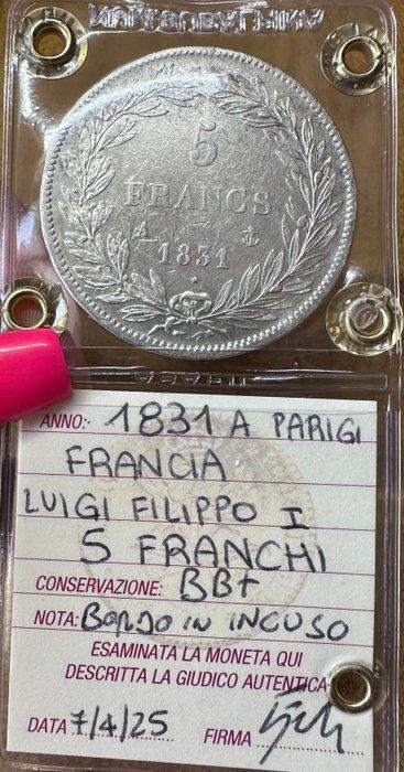 Frankrijk. Louis Philippe I. 5 Francs 1831-A, Paris (Zonder, Postzegels en Munten, Munten | Europa | Euromunten