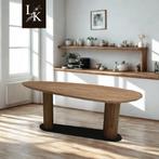 Landelijk Klassiek - Organisch - eettafel Pebble - Teak, Huis en Inrichting, Tafels | Eettafels, 100 tot 150 cm, Teakhout, Vijf personen of meer