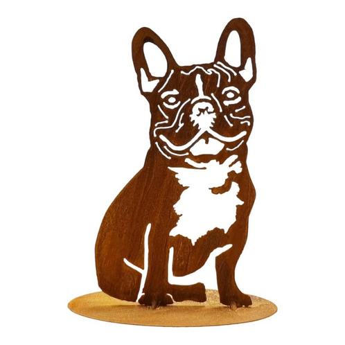 Tuinbeeld Patser de Bulldog -B16 x H31cm, Tuin en Terras, Tuinwanddecoratie, Verzenden