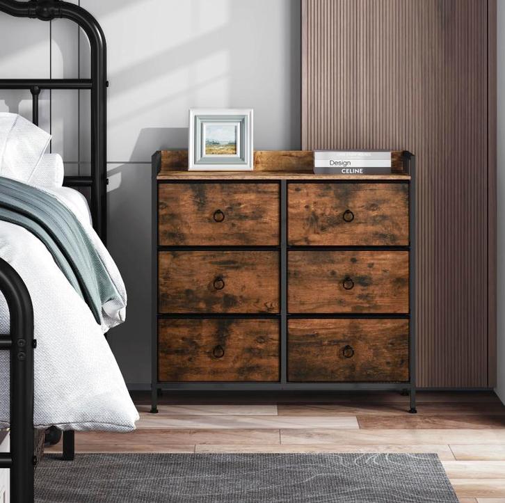 Nieuw: Dressoir en ladekast met 6 Lades - Rustiek Design, Huis en Inrichting, Kasten | Dressoirs, Nieuw, Met lade(s), Met deur(en)