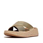 -6% FitFlop  FitFlop F-mode espadrille leather flatform cros, Kleding | Dames, Schoenen, Verzenden, Nieuw, Slippers