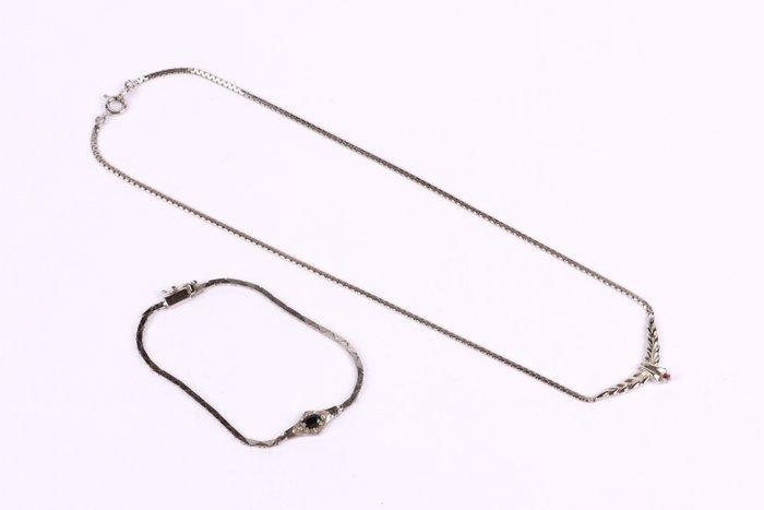 Zonder Minimumprijs - 2-delige sieradenset Zilver - Vintage, Sieraden, Tassen en Uiterlijk, Antieke sieraden