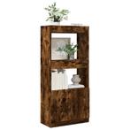 vidaXL Hoge kast 63x33x140 cm bewerkt hout gerookt, Verzenden, Nieuw, Overige houtsoorten