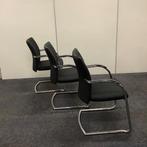 complete set van 3 stuks vergaderstoelen,  Klöber 742,, Gebruikt, Drie, Zwart, Ophalen of Verzenden