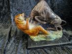 Figuur - Bull and bear fighting , unique cold enameled -