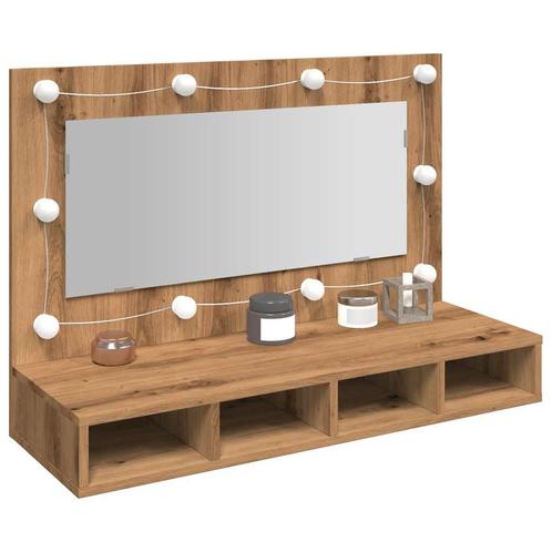 vidaXL Spiegelkast met LED 90x31,5x62 cm artisanaal, Huis en Inrichting, Tafels | Kaptafels, Nieuw, Verzenden