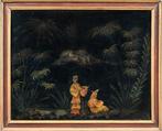 Chinese school (XVIII) - Oriental scene with pagoda, Antiek en Kunst