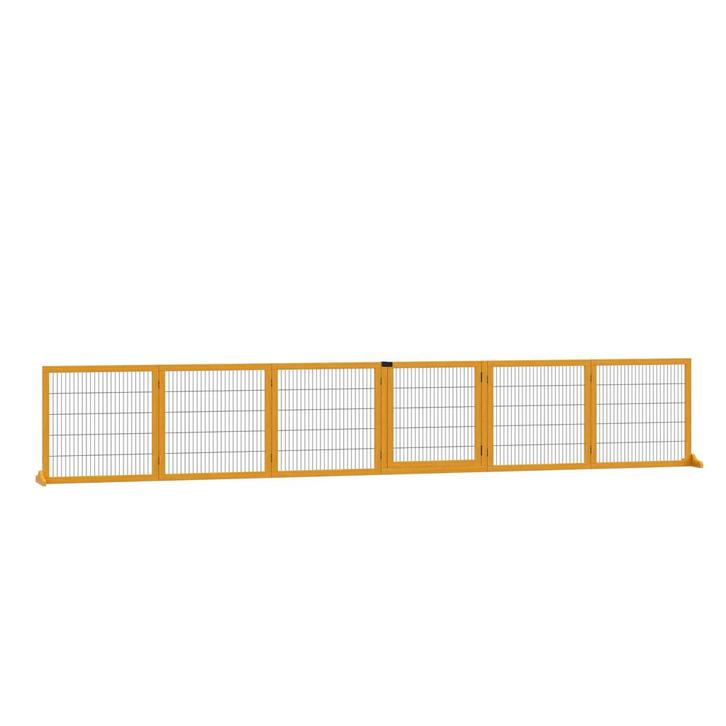 TRUUSK Verstelbaar Hondenhek - 6 Panelen - 432 x 70 cm - Hou, Dieren en Toebehoren, Honden-accessoires, Nieuw, Verzenden