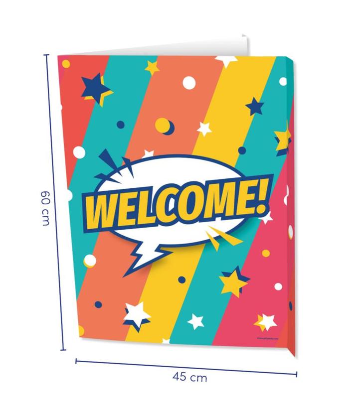 Window signs Welcome 60cm, Hobby en Vrije tijd, Feestartikelen, Nieuw, Verzenden