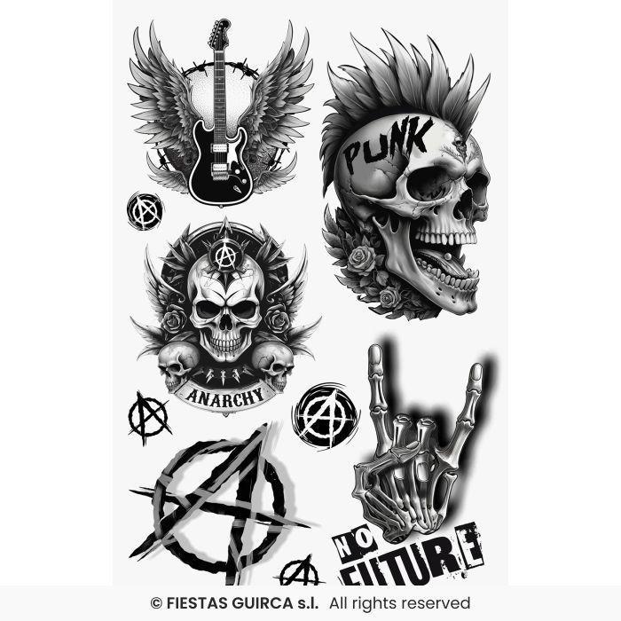 Neptattoos Punk, Hobby en Vrije tijd, Feestartikelen, Feestartikel, Nieuw, Verzenden