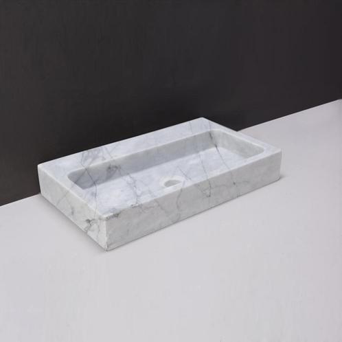 Wastafel Forzalaqua Taranto Carrara Gepolijst 50x30x8 cm, Doe-het-zelf en Verbouw, Sanitair, Overige typen, Nieuw, Ophalen of Verzenden
