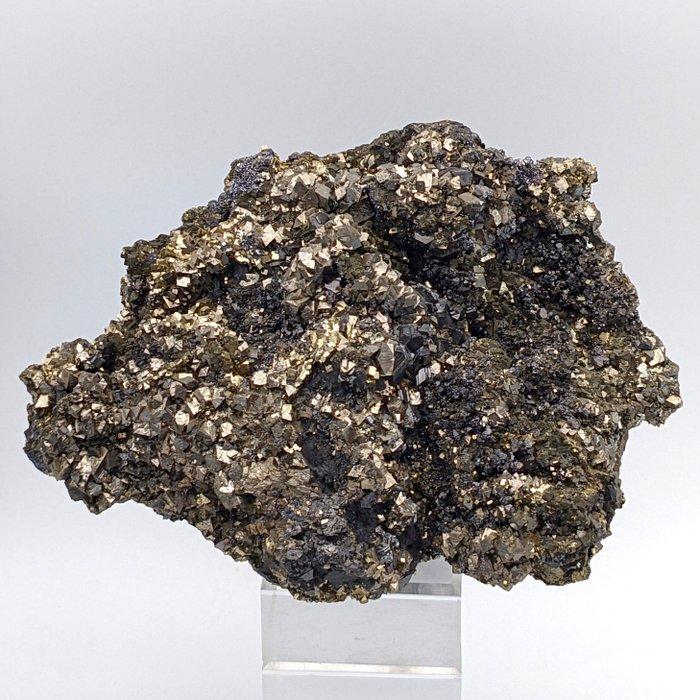 ARSENOPIRITE, sfalerite zwart en piriet goudkleurig - 2,5 kg, Verzamelen, Mineralen en Fossielen