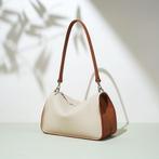 Shelly dames leren schoudertas met crossbody-band, Overige merken, Verzenden, Beige, Nieuw