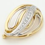 Broche - 18 karaat Geel goud, Witgoud - 0.16ct. tw. Diamant, Sieraden, Tassen en Uiterlijk, Antieke sieraden