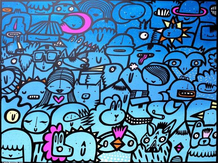 Kev Munday - Beyond the Crowd, Antiek en Kunst, Kunst | Schilderijen | Modern