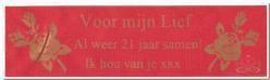 Rood lint bedrukt voor valentijn, love - opdruk goud met, Huis en Inrichting, Woonaccessoires | Kunstplanten en Kunstbloemen, Nieuw