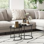 TRUUSK Set van 2 Ronde Salontafels - Stapelbare Bijzettafels, Verzenden