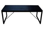 Mangohouten Eettafel Rechthoek Duncan 200 cm Zwart, Verzenden, 50 tot 100 cm, Industriële meubels, Rechthoekig