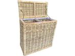 Sweet Living Rieten Wasmand Dubbel - 68x33xH66 cm - Naturel, Verzenden, Zo goed als nieuw