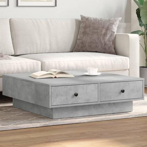 vidaXL Salontafel 90x90x28 cm spaanplaat betongrijs, Huis en Inrichting, Tafels | Salontafels, 50 tot 100 cm, Nieuw, Overige houtsoorten