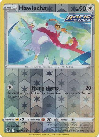 Hawlucha 216/264 reverse holo (Fusion Strike), Hobby en Vrije tijd, Verzamelkaartspellen | Pokémon, Losse kaart, Nieuw, Foil, Ophalen of Verzenden