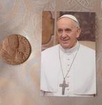 Bronzen medaille van paus Franciscus reis naar het Heilige