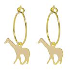 Oorbellen - Giraffe - Gold plated - Animal collectie, Nieuw, Goud, Overige materialen, Hangers