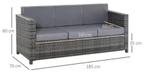 Grijze 3-zits Loungebank met Kussen - Tuin, Terras, Balkon, Tuin en Terras, Tuinbanken, Verzenden, Nieuw