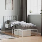 vidaXL Bedframe met hoofdbord zonder matras metaal wit, Verzenden, Nieuw, Wit, Metaal