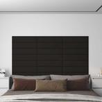 vidaXL Wandpanelen 12 st 1,08 m² 60x15 cm stof zwart, Verzenden, Nieuw