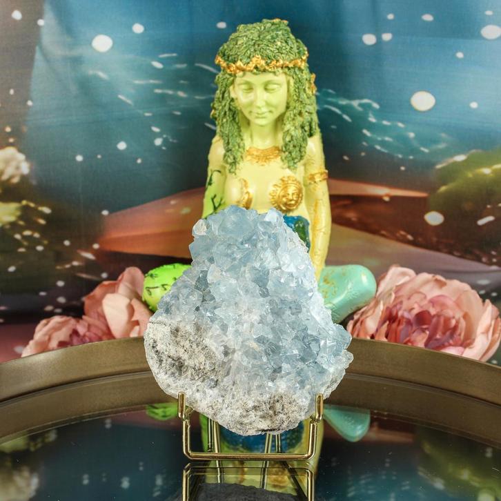 Edelsteen Celestien cluster nr. 10, Verzamelen, Mineralen en Fossielen, Mineraal, Verzenden