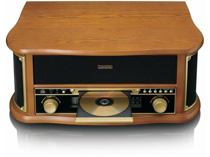 Lenco TCD-2551WD - Retro Platenspeler - Bluetooth 5.0 en USB, Huis en Inrichting, Woonaccessoires | Overige, Nieuw, Verzenden