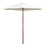 vidaXL Parasol 270x270 cm houten paal crèmewit, Verzenden, Nieuw, 2 tot 3 meter