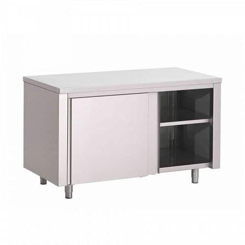 RVS Werktafel met schuifdeuren 1000 x 700 x 900 mm, Zakelijke goederen, Horeca | Meubilair en Inrichting, Nieuw zonder verpakking