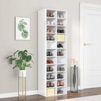 vidaXL Schoenenkast 54x34x183 cm spaanplaat hoogglans wit, Huis en Inrichting, Verzenden, Nieuw
