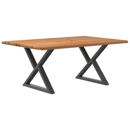 vidaXL Eettafel met natuurlijke rand 180x120x74cm eikenhout, Huis en Inrichting, Tafels | Eettafels, Nieuw, Verzenden