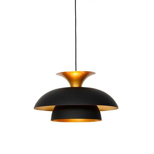 Moderne ronde hanglamp zwart met goud 3-laags - Titus, Huis en Inrichting, Lampen | Hanglampen, Nieuw, 75 cm of meer