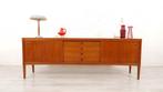 Vintage dressoir | Teak | Bramin | H.W. Klein | 225 cm, Teakhout, Ophalen of Verzenden, Zo goed als nieuw, 200 cm of meer